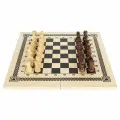 Шахматы, шашки, нарды 3 в 1 деревянные, лакированные, глянцевые, доска 40х40 см, золотая сказка, 665364