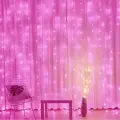 Электрогирлянда интерьерная Штора Розовая Светодиодная 2*2 м