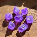Дайсы ручной работы (игральные кости, кубики) для DnD, Dungeons and Dragons, Pathfinder RPG (набор 7шт) Purple Swirl