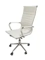 Компьютерное, офисное кресло Техно / Харман NEW, корпус хром / белая экокожа