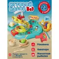 Развивающий игровой центр 2в1, рыбалка/аквапарк, игровая кухня/раковина, для мальчиков/девочек, JB0213765
