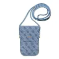 Guess сумка для смартфонов Wallet Phone Bag 4G Script metal logo со шнурком, голубая