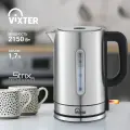 Чайник электрический металлический тихий 1,7 л 2150 Вт VIXTER серебристый со шкалой уровня воды, шнур 0,7 м KT-8300