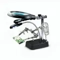 Держатель для пайки с 3-мя лупами и подсветкой, инструмент третья рука