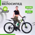 Велосипед взрослый / подростковый мужской / женский, гравийный горный 26, RIDELITE 21ск черно-зеленая рама 17, рост 140-180 см