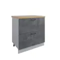Кухонный шкаф напольный, без столешницы, с ящиками, СК2 800, Кухня Лофт, Серый / Бетон Темный