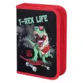 Пенал пифагор, 1 отделение 2 откидные планки, полиэстер, 20х14 см, T-Rex Life, 271513