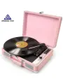 Виниловый проигрыватель с Bluetooth LP-160B Проигрыватель виниловых пластинок в стиле ретро, розовый