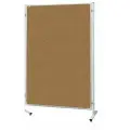 Стенд в комплекте (опоры, крепеж, колеса) из пробковой 2-сторонней доски алюминиевая рамка 120x180 см, модерационный (TMС1218 GTO) 2х3