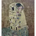 Гобелен, гобелен без рамы с люрексом Густав Климт Поцелуй /73х67 см