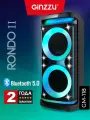 Ginzzu GM-118 RONDO II Портативная беспроводная блютуз колонка / Акустическая система MIDI с Bluetooth 5.0 230Вт вход 2 микрофона и 1 гитара USB/microSD FM, пульт ДУ, эквалайзер, стробоскоп