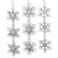Набор елочных игрушек Снежинки Blumendorfo 21 см серебряные, 3 шт, подвеска