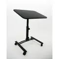 Складной стол для ноутбука на колесах «Твист-2» с регулировкой высоты и угла наклона, черный, черный