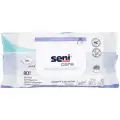 Влажные салфетки Seni Care с витамином Е и аллантоином, 500 мл, 1000 г, 80 шт., с крышкой, 45x65 см, белый