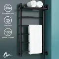 Полотенцесушитель Водяной Onix, модель Orion Plus Black Right 400x800 Лесенка с боковым подключением справа, Черный матовый, полный комплект