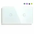 Сенсорный выключатель WiFi 2 клавиши 2 поста (1G+1G) стекло 157х86мм цвет белый