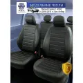 Чехлы на сиденья Renault Duster-1 2010-2015 40/60 Без AirBag из экокожи (чёрный-красный)