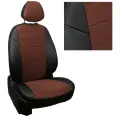 Комплект чехлов Автопилот Алькантара KIA Soul II с 14-19г. Черный + Шоколад