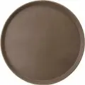 Поднос прорезиненный круглый Prohotel 355х355х25мм, стеклопластик, коричневый