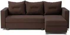 Угловой диван-кровать Ария раскладной 225х78х150 см правый угол рогожка шоколад