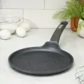 Сковорода блинная Мечта «Гранит», d=24 см, пластиковая ручка, антипригарное покрытие, литой алюминий, серая