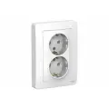 Розетка двухместная с заземлением без шторок 16А, 250В, белая, Systeme Electric Blanca (комплект 3шт)