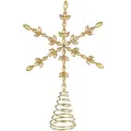 Елочная верхушка Снежинка Виола 28 см золотая