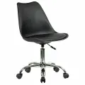 Кресло стул BRABIX Eames MG-310 CH, хром, пластик черный, экокожа черная, 532925