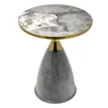Кофейный столик Secret диам.40см x 54см, серый мрамор, металл, керамика