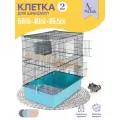 Клетка для шиншилл PetTails № 2, разборная, шаг прута до 14мм; 58х40хh65,5см, бирюзовая