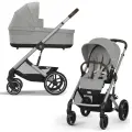 Коляска 2 в 1 Cybex Balios S Lux 2025 NEW stone grey на шасси Silver