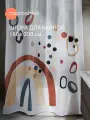 Штора для ванной тканевая полиэстер белый 180х200 см, на кольцах / шторка для душа водоотталкивающая