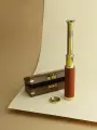 Подзорная труба Nautical, деревянная, кожаный футляр, латунь, стекло
