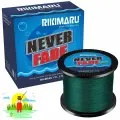 Плетеный шнур RIKIMARU Never Fader PEx8 / 0.20мм, 25lb-11.34кг, Dark Green, 548м, / Леска плетенка для рыбалки