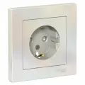 10 шт. Systeme Electric AtlasDesign Жемчуг, Розетка с заземлением со шторками, 16А, в сборе, ATN000444
