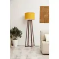 Светильник напольный/ Торшер Гала/ Светильник интерьерный/ основание коричневое, желтый абажур