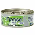 Monge Cat Jelly консервы для кошек (кусочки в желе) Тунец и сурими, 80 г. упаковка 24 шт