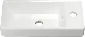 Раковина маленькая в туалет Универсал Енисей 40 мини, прямоугольная, белая, фарфоровая, 40, 6 см, российская