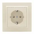 Розетка одноместная СП с заземлением 16А бежевый с защитными шторками Минск | код ERR16-028-200 | EKF (6шт. в упак.)