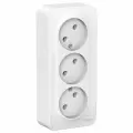 Systeme Electric Blanca наружная Белая Розетка 3-ая б/з без шторок 16А, 250В, изолир. пластина, BLNRA000311
