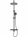 Душевая система Rose с термостатом, верхним тропическим душем и ручной лейкой, оружейная сталь