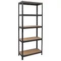 Стеллаж ПРАКТИК SBL 180KD, металл, дерево, черный, 75x35x180 см