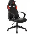Кресло игровое Zombie 50, черный/красный, эко. кожа, крестовина пластик черный (ZOMBIE 50 BR)