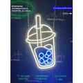 Неоновая светодиодная вывеска на стену, настенная неоновая лампа Bubble tea для кафе и магазина, 26 х 45 см.