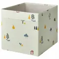 REGNBROMS Коробка икеа, лесные животные/разноцветный узор 33х38х33см (00555354)