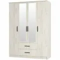 Шкаф 4-х створчатый Сканди-7 , Фиеста, Дуб крафт белый