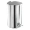 Ведро для мусора с педалью, усиленное, титан, 20л, кольцо под мешок, нерж. сталь, хром, ш/к 88334