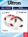 Леска флюорокарбоновая ULTRON Big Fight Fluorocarbon 0,40 мм, 11,0 кг, 30 м, прозрачная