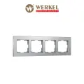 Рамка для розеток и выключателей Werkel Aluminium 4 поста, металл, цвет алюминий