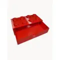 Ящик для хранения Лего, PETG/PLA, пластик, красный, 10x20x7 см